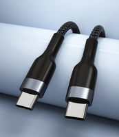 Câble USB Type C vers Type C 2 en 1 avec charge rapide PD 3A pour ordinateur portable, téléphone portable, ordinateur, imprimante
