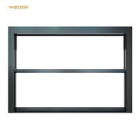 Ventana Eléctrica de Elevación Wazzor, Vidrio de Aluminio Residencial, Control Remoto, Ventanas Corredizas Verticales Automáticas, Seguridad Antipinzamiento