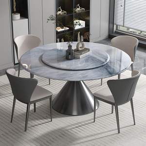 ชุดโต๊ะอาหารและเก้าอี้ทรงกลมคริสตัลทันสมัย - Product Image 1