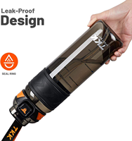Bouteille d'eau portable en Tritan de 800 ml et 1000 ml avec paille, anti-fuite, antidérapante, avec poignée et cordon, sans BPA, pour étudiants - Vente en gros