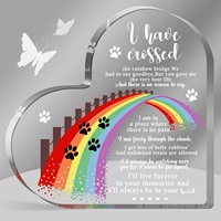 Adorno Conmemorativo Personalizado para Mascotas, con Forma de Corazón y Huellas de Patas Arcoíris, Decoración para Oficina y Hogar
