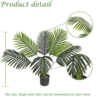 Petit palmier artificiel vert pas cher Bossion pour décoration de table, mini plante palmier