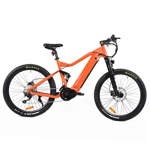 Bafang High Power Hidden Battery e-MTB Full Suspension Electric Mountain Bike Mid Drive Ebike 48v500w Alloy Bicycle