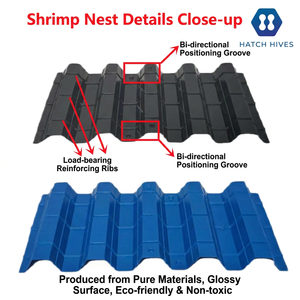 Casas de Plástico para Camarones, Color Negro y Azul, Diámetro Grande de 12 cm, con Orificios en Forma de Abeja, Accesorios para Acuicultura y Cría de Camarones - Product Image 2