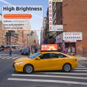شاشة LED علوية للتاكسي P2.5 P4 مقاومة للماء IP65 للإعلانات، شاشة LED رقمية للسيارات، وسائط إعلانية للتاكسي - Product Image 4