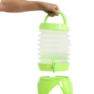 Dispensador de bebidas plegable portátil de fábrica, botellas de jugo de bebidas de plástico plegables, tipo de prensado de flujo de agua para viajes - Product Image 5