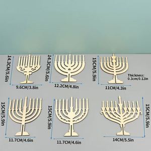 Nouvel arrivage : Lot de 24 pièces en bois à découper pour décorations de fête Hanouka, fabriqué en Chine - Product Image 3