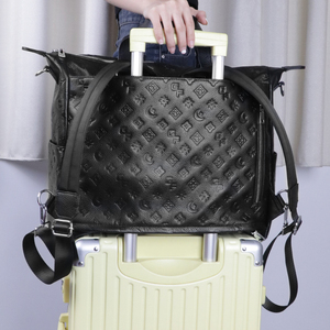 Men PU Leather Business Bag Large Capacity Laptop Tote Bag Embossed Work Shoulder Bag For Office Travel - Product Image 5
