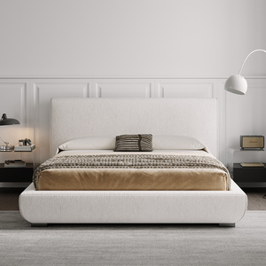 High-Quality Modern Minimalist Solid <b>Pine</b> Wood & Plywood Noise-Reducing Double <b>Bed</b> for Bedroom - Product Image 1