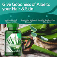 Complément alimentaire pour adultes en gros : Gélules de gel d'aloe vera 1000 mg / 250 capsules en flacon / Gélules molles d'aloe vera
