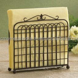 Metal Napkin Holder Unique Design Perfect for Home Kitchen Tabletop Decoration and Accessories <b>Red</b> Polished - Product Image 3