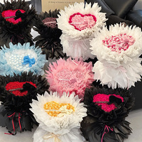 Buket Hati Hari Valentine Qixi, Mawar Kreatif Mewah yang Diikat Tangan, Bunga Awet, Kotak Hadiah Cina