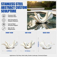 Sculpture abstraite personnalisée en acier inoxydable 304 avec finition peinte - Design élégant en forme de vague pour la décoration de hall d'hôtel, de jardin et de place publique