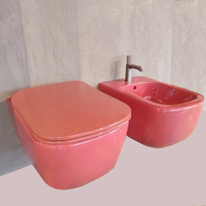 WC con sedile quadrato e bidet integrato, sanitari europei moderni in ceramica con scarico a tornado, per bagno. - Product Image 4