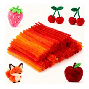 DIY Crafting Set <b>Soft</b> 8mm Chenille Pipe Cleaner Educational Art Projects Creative Flower Decoration Ideas 30cm Customized Color - Product Image 6