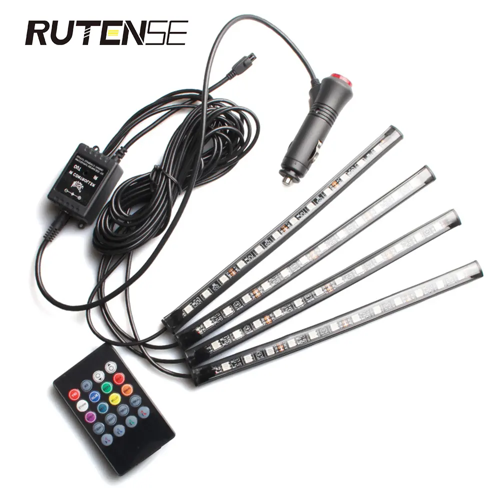 Hot selling 4PCS 48LED automobile atmosphere lamp 12v RGB LED Strip car interior led light