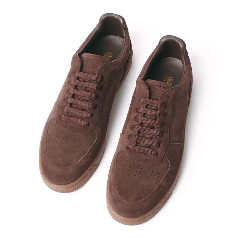Factory custom high quality leather fashionable casual outdoor walking brown suede men's shoes