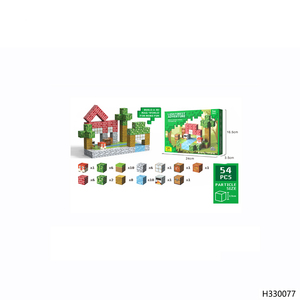 정글 어드벤처 54pcs ABS 플라스틱 마그네틱 기어 블록 교육용 DIY STEM 장난감 연동 타일 세 <span class=keywords><strong>3</strong></span> + 남녀공용 보관 가방 - Product Image 1