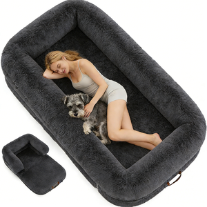 Divano Letto Comprimibile dal <span class=keywords><strong>Design</strong></span> Moderno e Minimalista, Bestseller in Tessuto Corduroy, Pouf per Piccoli Spazi, per Uso Umano e Canino, per Soggiorno - Product Image 1
