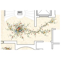 Médaillon en marbre jet d'eau de luxe motif fleurs escalier carrelage design médaillon de sol en marbre beige incrustation médaillon de sol