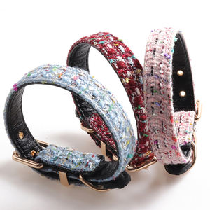 Collar de Perro Elegante de Cuero PU, Ajustable, Diseño de Tela de Moda Diaria, Collar para Mascotas, Estilo Clásico de Princesa, Collar para Perros Poodle y Teddy - Product Image 5