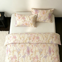 Parure de lit 100 % coton à imprimé floral, housse de couette confortable à motifs floraux, ensemble de literie 4 pièces pour l'hiver, housse de couette en gros