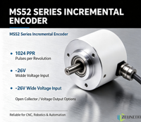 ZUENCOD MS52 Encodeur Rotatif Incrémental 52mm Arbre 8mm 5-26V IP51 Capteur de Position et de Vitesse Industriel Haute Résistance aux Cycles