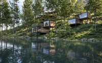 Maison préfabriquée River House Maison préfabriquée avec cuisine et salle de bain Tiny Home Cabine préfabriquée à 2 étages pour hôtel de villégiature