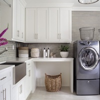 VERMONHOUZZ Ensemble d'armoires de buanderie en mélamine à bon prix et de bonne qualité pour la vente Armoire d'évier de buanderie avec machine à laver