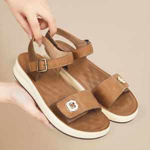 Women Summer Roman <b>Sandals</b> with Metal Buckle Decor Lightweight Chunky Sole Versatile One Buckle Casual Outdoor Footwear - Product Image 3