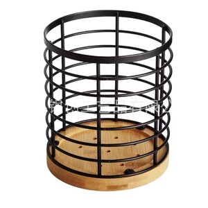 Estante de Almacenamiento de Cocina de Madera, Escurridor Redondo para Cubiertos, Secado Rápido, Uso Doméstico Multiusos - Product Image 1