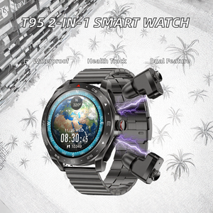นาฬิกาอัจฉริยะ T95 2-in-1 รุ่น Sport พร้อมฟังก์ชั่นรับสายโทรศัพท์ผ่านบลูทูธ เครื่องเล่นเพลง เข็มทิศ ตัวติดตามการออกกำลังกาย กันน้ำระดับ IP67 หูฟังบลูทูธ - Product Image 5