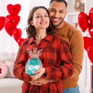 Preserved Rose Forever Flower in Glass Angel Figurines Fresh Flowers for Delivery <b>Prime</b> for Mom Real Roses for Sister Wife - Product Image 5
