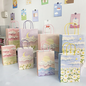 Sacchetto di Carta Personalizzato con Manico, Sacchetto di Carta Kraft Personalizzato per Regali di Natale, Shopping, Asporto, Tè al Latte, Prodotti da Forno - Product Image 3