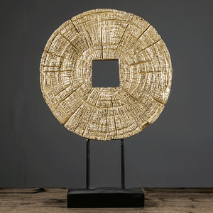 Kích Thước Lớn Thiết Kế Nghệ Thuật Vòng Polyresin Nhật Ký Vàng Đồ Nội Thất Nhựa Thủ Công Mỹ Nghệ Cho Trang Trí Nội Thất & Trang Trí - Product Image 2