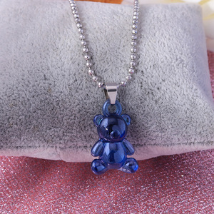 Creative <strong>Gummy</strong> Candy Color <strong>Bear</strong> <strong>Necklace</strong> Multicolor Resin Candy Pendant <strong>Necklace</strong> for Women Girls - Product Image 3