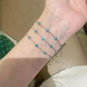 OEM joyería personalizada 2025 verano nuevo S925 plata Pala Color burbuja pulsera moda Joker puede hacer tobillera - Product Image 2