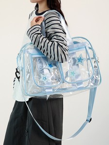 Sac de sport transparent en PVC grande capacité, portable, bandoulière, pour le fitness, imperméable - Product Image 6