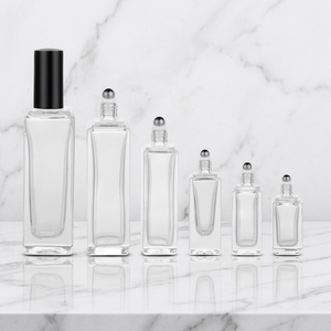زجاجة عطر فاخرة شفافة سوداء مربعة الشكل سعة 10 مل (<span class=keywords><strong>1</strong></span>/3 أونصة) و20 مل مع كرة معدنية للعطور والزيوت العطرية - Product Image 6