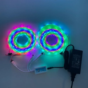شريط إضاءة <span class=keywords><strong>LED</strong></span> مزود بعدد 24 مفتاحًا طوله 5 متر و10 متر شريط إضاءة ذكي مرن باللون الأحمر والأخضر والأزرق مع خاصية الواي فاي 60 مصباح <span class=keywords><strong>LED</strong></span>/متر تيار مستمر 12 فولت مخرج <span class=keywords><strong>5050</strong></span> شريط إضاءة <span class=keywords><strong>Led</strong></span> للعمل