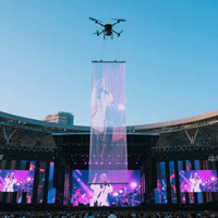 Écran d'affichage à LED pour drone extérieur Flexible Transparent Affichage vidéo publicitaire à LED pour les activités de groupe Célébration