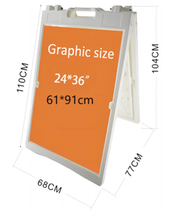Espositore Pubblicitario Portatile Pieghevole a Doppia Faccia con Struttura a Cavalletto, Riempibile con Acqua, Ecologico e Riciclabile, 61x91 cm - Product Image 4