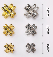 Bouton en acier inoxydable doré à motif crucifix pour tricot, vente en gros