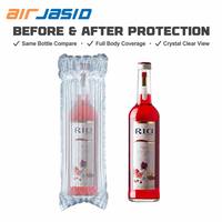Sac de protection pour bouteille de vin gonflable, réutilisable, écologique, antichoc, avec colonne d'air pour bouteille de vin en verre
