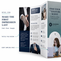 Brochure de Marketing Personnalisée pour l'Impression de l'Histoire de la Marque de Parfums, des Notes Olfactives et des Échantillons