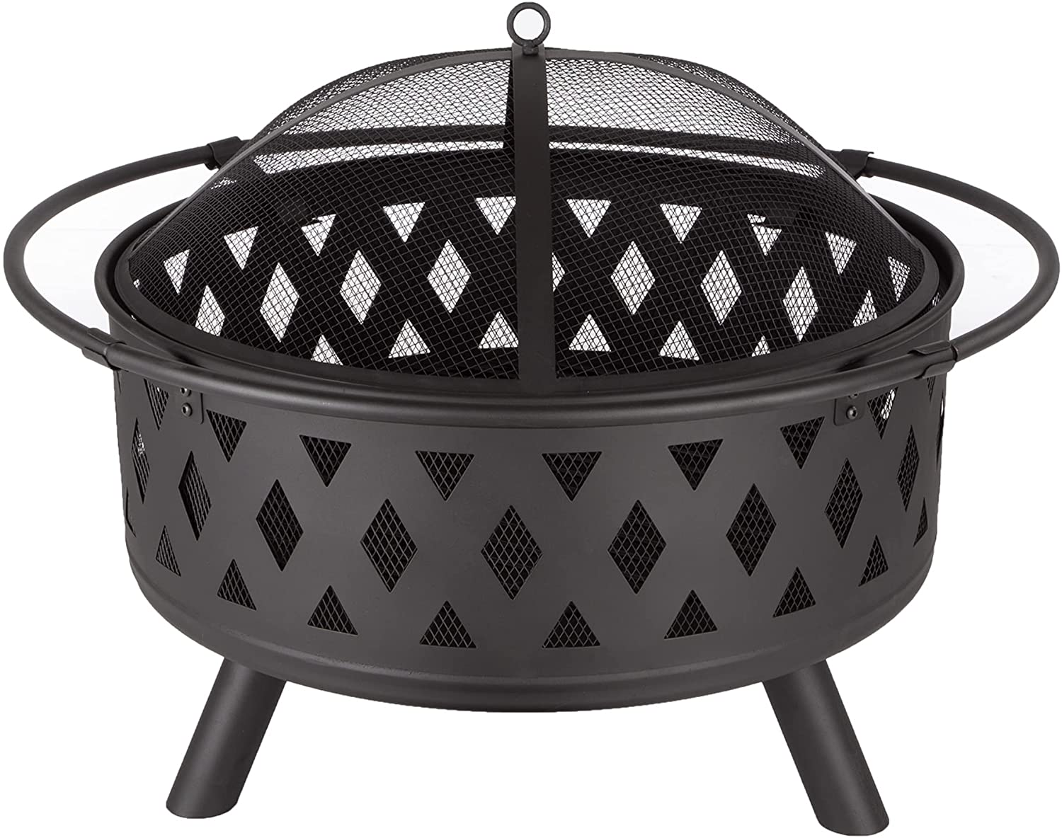 New upgraded 32 inch outdoor patio wood burning round metal steel fire pit homes backyard cottage barbecue heating