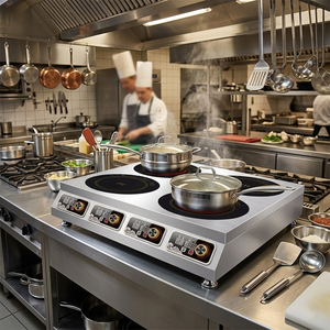 Fornello a Induzione Elettrico Professionale in Acciaio Inox 3500W, Tre Fuochi, 220V, Facile da Usare - Product Image 3