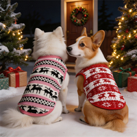 Vêtements pour chien de Noël, veste en peluche pas chère à imprimé renne pour chien