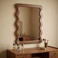 Miroir mural en MDF en forme de vague, durable, esthétique moderne, miroir de vanité pour la décoration intérieure de ferme ou de chalet
