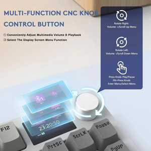 New Attack Shark K86 RGB TFT Screen Multi-Function <strong>Knob</strong> USB Hot Plug Three Mode LED Backlit Full Size Programmable Keyboard - Product Image 3